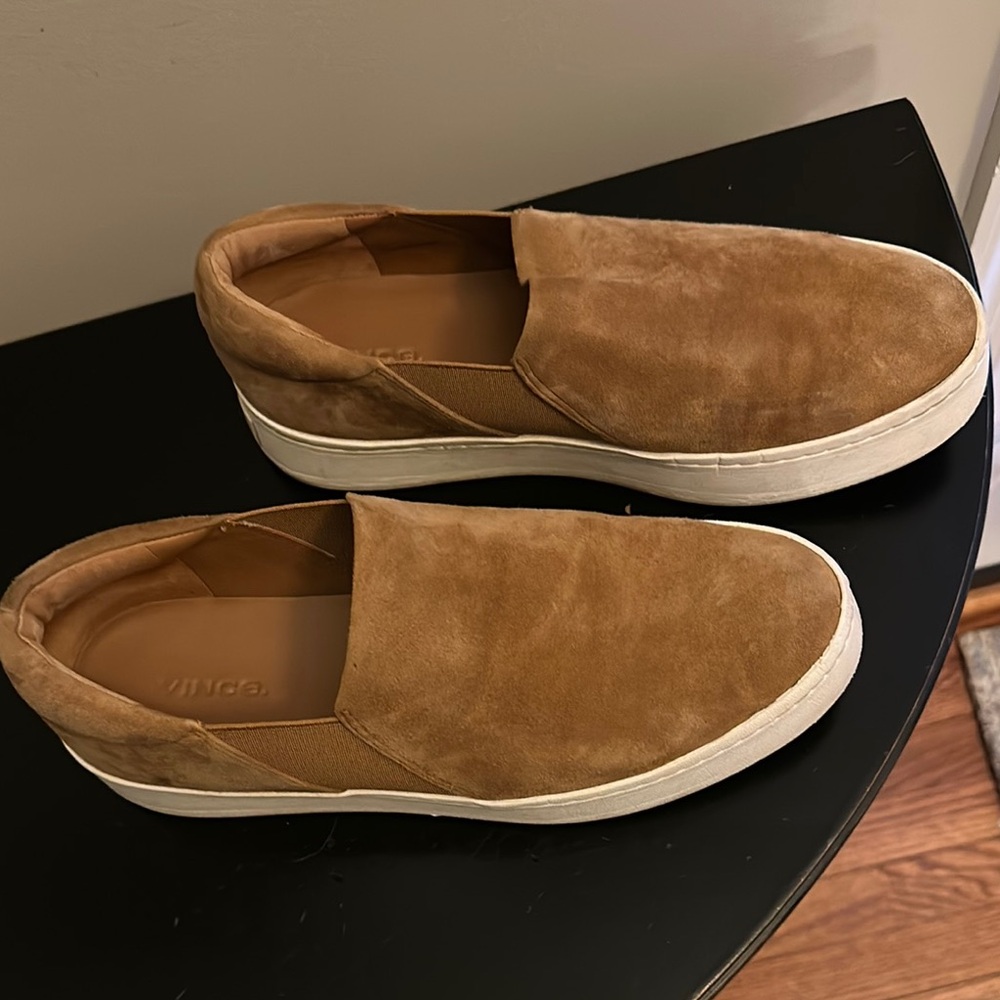 Vince Women’s Tan Suede Slip-On Shoes size 8.5